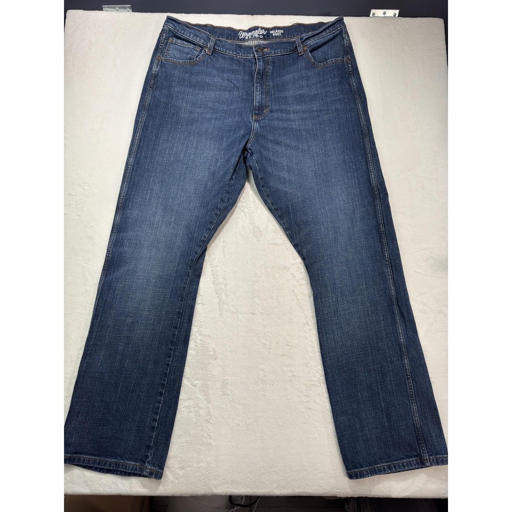 Wrangler Retro Jeans Mens 40x32 Blue Denim Relaxed Fit Bootcut Medium Wash